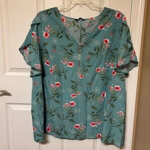BloomChic Teal Floral Blouse
